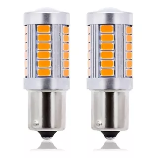 2x Bombillos Led 1156 Un Contacto 33led 24 Voltios Luz Ámbar