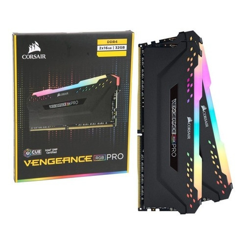 Memoria RAM Vengeance RGB Pro color negro  16GB 2 Corsair CMW16GX4M2Z4000C18