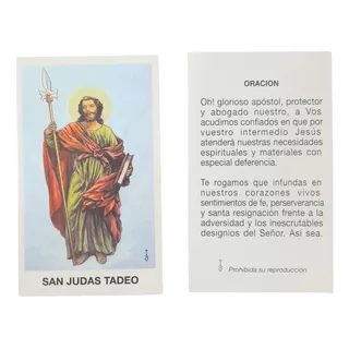 Estampas San Judas Tadeo  Santoral Santo  X 100 Un
