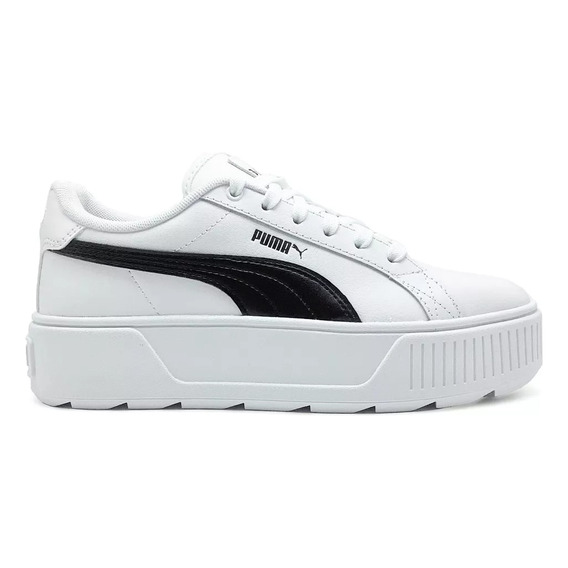 Tenis Puma Karmen L White Black Plataforma Clasico Retro