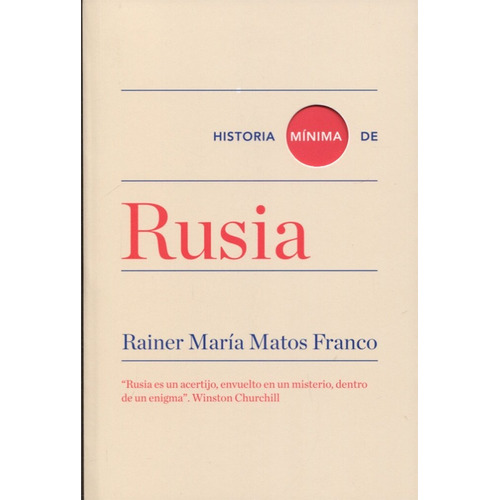 Libro Historia Mínima De Rusia - Matos Franco, Rainer Maria