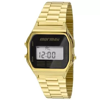 Relógio Digital Mormaii Mobj3808ab/4p Dourado Retro Classic Cor Do Fundo Preto