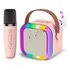 Parlante  Led Con Microfono Inalambrico Bluetooth Karaoke Rosa