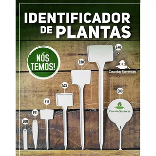 Identificador De Plantas E30 (100 Un) Etiqueta Plantas 30cm