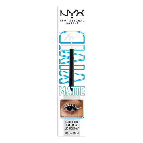 Delineador De Ojos Líquido Nyx Vivid Matte 2ml Color White Efecto Mate