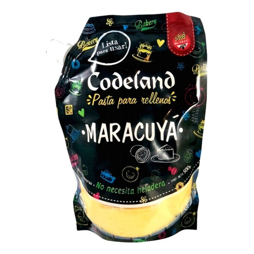 Pasta Para Relleno Codeland Maracuya 500g Sin Tacc Con Pico