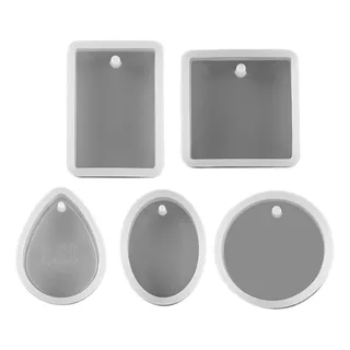 Pack 5 Moldes Dijes Colgantes Reutilizable Para Resina Epoxi