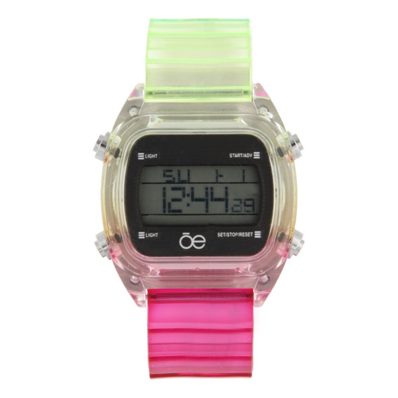 Reloj Cloe Digital Dama Casual  Correa De Plastico Luz Led 