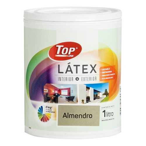 Pintura Latex Lavable Interior Exterior 1 Litro Colores Color Almendro