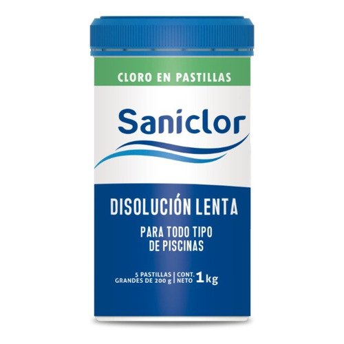 Pastillas Cloro Piscinas Disolución Lenta 1kg5x200g Saniclor