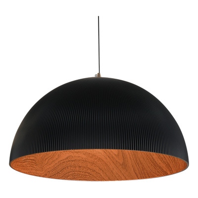 Colgante Led 44w Cct Ø30cm Negro Interior Símil Madera Mks - Negro