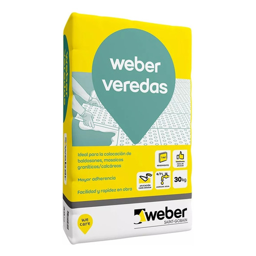 Weber Veredas Mezcla Gruesa Para Baldosas 30kg