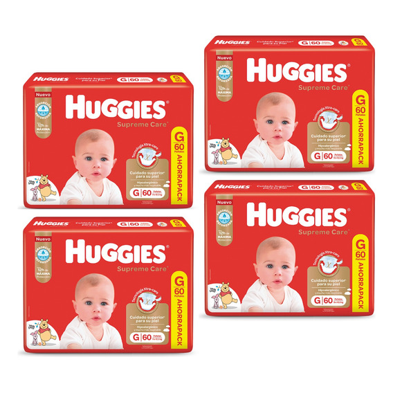 Promo Pack X 4 Pañales Huggies Supreme Care Talles Varios