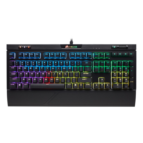 Teclado gamer Corsair Strafe MK.2 QWERTY inglés US color negro con luz RGB