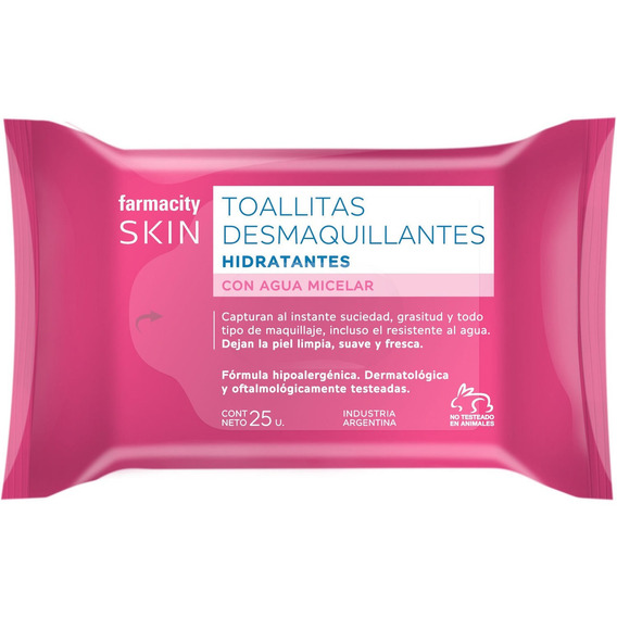 Toallitas Desmaquillantes Farmacity Skin Agua Micelar X 25 U