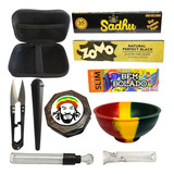 Smoking Tabacaria Kit Fumo Dichavador Case Bag Seda Piteira De Vidro Cuia E + Sabor Sem Sabor