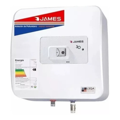 Termotanque Eléctrico James Prisma Acero 30 Litros Amv Color Blanco