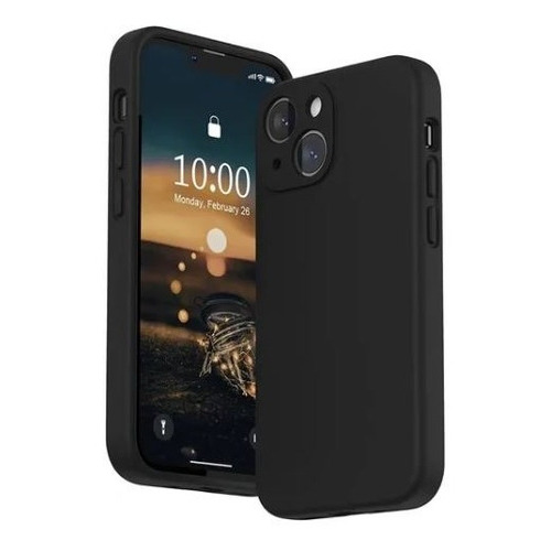 Carcasa Silicona (para Los Modelos De iPhone) Color Negra iPhone 13 (2 Cámaras)