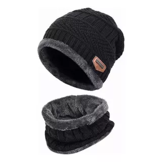 Set Calentador Gorro Mas Bufanda De Cuello Invierno Unisex