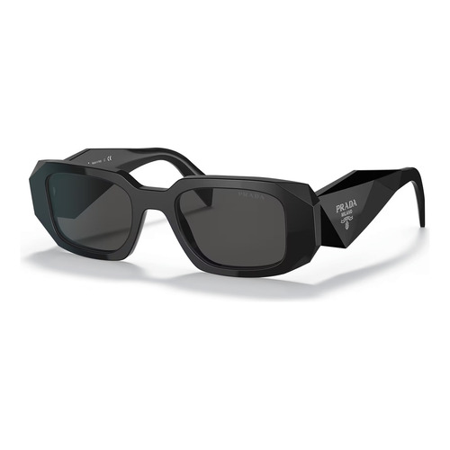 Lentes de sol Prada Symbole Rectangular Shape Symbole Classic Black Silver SPR 17W 1AB-5S0