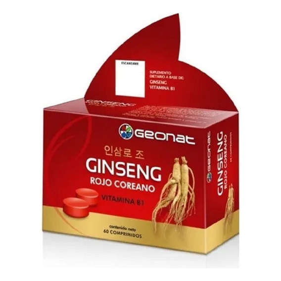 Ginseng Rojo Coreano (60 Comp) Geonat Energía Vital - Dw