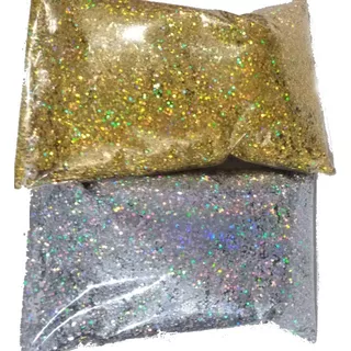 Gibre Glitter Plateado Colores, Holografico, 500gs. Oferton!