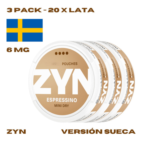 3pack - Zyn | 6mg | 20 Pzas | Mini Dry | Espressino