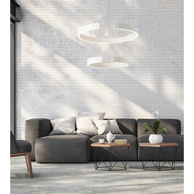 Colgante Led Toluca Doble Blanco 80w Aluminio Moderno