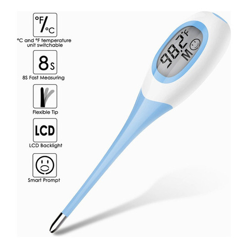 Termómetro Lcd Digital Medición Rápida Oral Axila Temperatu Color Fix Fix