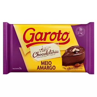 Chocolate Meio Amargo Chocolateria Garoto  Pacote 2.1 Kg