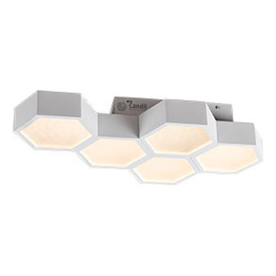 Plafon Led Panal 5 Luces High 28w Blanco Deco Moderno  
