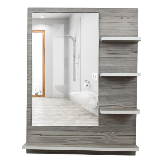 Repisa Organizador Para Baño Con Espejo 80x60 