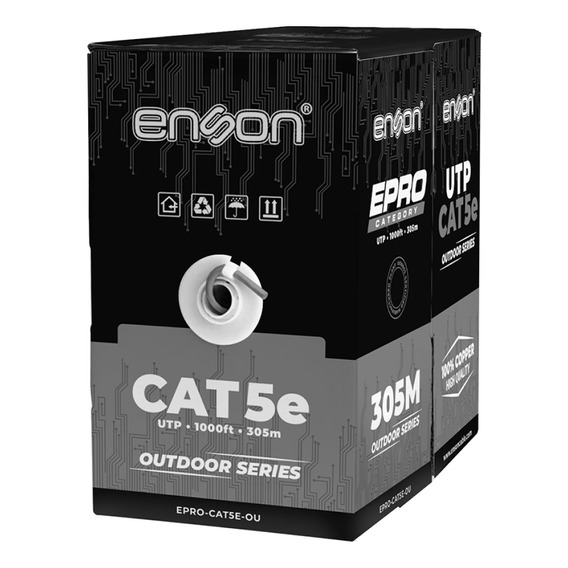 Cable Utp Exterior Cat5e 100% Cobre Bobina 305mts Video Cctv 