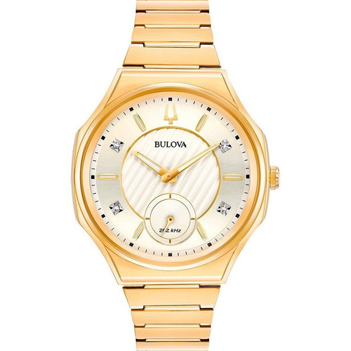 Reloj Bulova Curv Original Para Hombre 97p136 Color de la correa Dorado Color del bisel Dorado Color del fondo Blanco