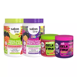 Kit Creme + Gelatina Salon Line Melancia E Uva Com 4 Funções