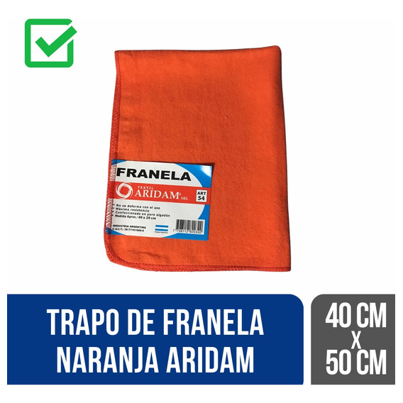 Trapo De Franela Naranja Aridam 40x50cm