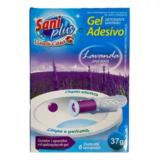 Gel Adesivo Sanitário Saniplus Lavanda 37g Aplicador + Refil