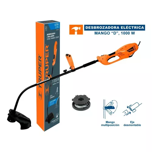 Desbrozadora eléctrica 1000 w mango d 14 corte marca Truper – Lumi Material  Electrico