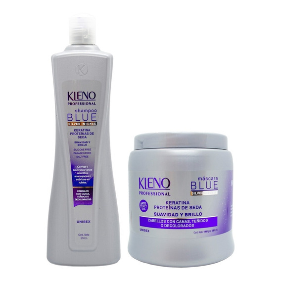 Kleno Blue Matizador Silver Shampoo + Mascara Teñidos Grande