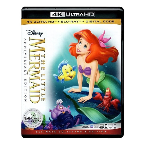 La Sirenita Little Mermaid Pelicula 4k Ultra Hd + Blu-ray