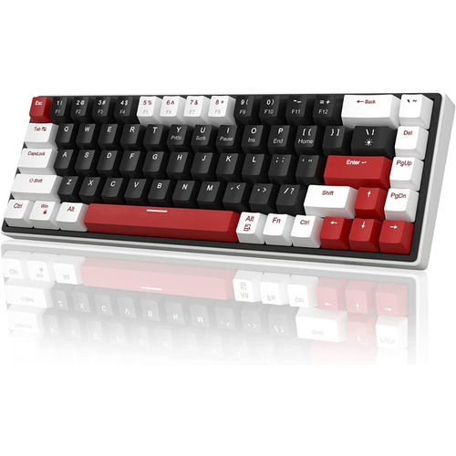 Teclado Gamer 68 Teclas Inglés Con Luz Blue/branco Usb Tipoc Color Del Teclado White Black/red Switch Idioma Inglés Us