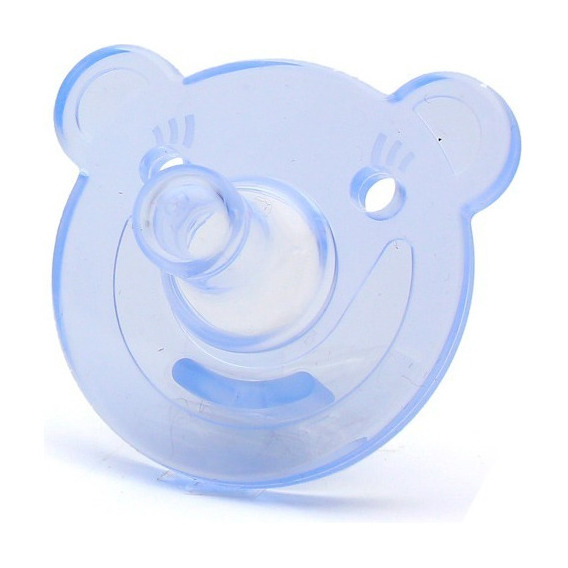 Chupete Inicial Para Bebé De 3 A 12 Meses - Baby Innovation Color Azul Con Cavidad Para Dedo