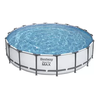 Piscina Estructural Redondo Bestway 56462 Con Capacidad De 23062 Litros De 549cm De Largo X 549cm De Ancho De 5.49m De Diámetro  Gris Diseño Piedra Prismática