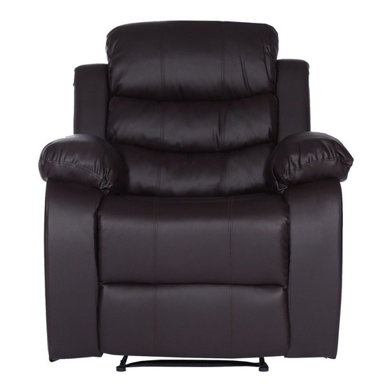 Sillon Sofa Reclinable Relax 1 Cuerpo Celio Ecocuero Negro