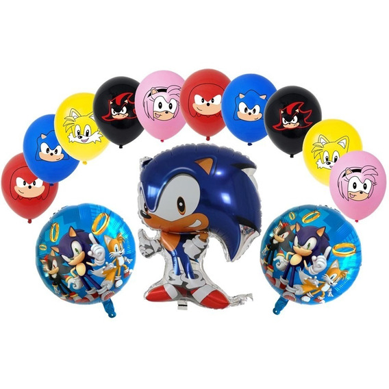 Pack 13 Globos 3 Metalizados 10 Látex Sonic