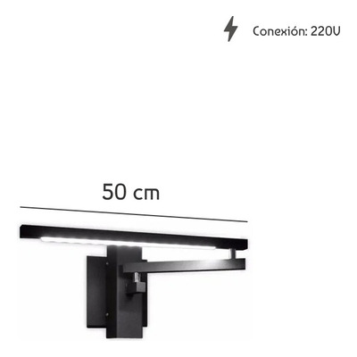 Aplique Brazo Movil Articulado Negro Deco Con Led Incluido 