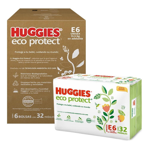 Huggies Eco Protect Pañal Desechable Para Bebé Etapa6, 192pz
