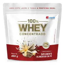 100% Whey Concentrado 450g Growth Supplements Baunilha