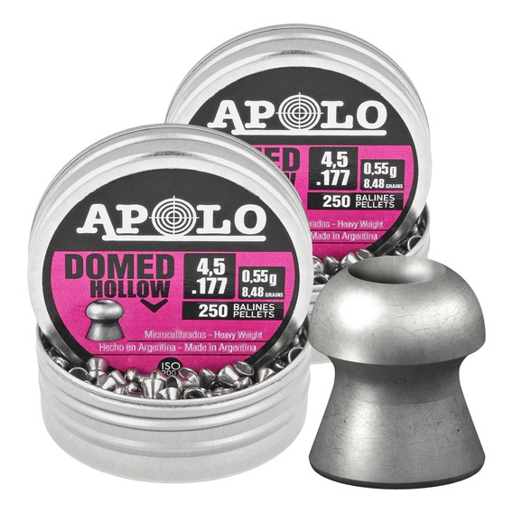 2pack Diabolo Apolo Domed Hollow 4.5mm 8.4 Grains Expansivos