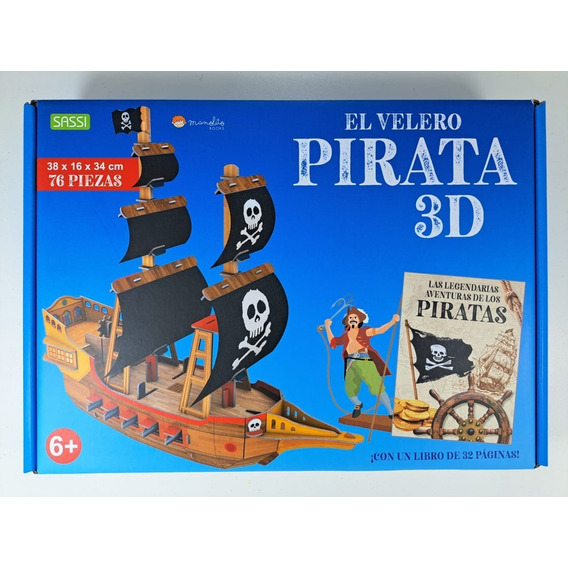 El Velero Pirata - Caja + Libro + Maqueta 3d Manolito Books